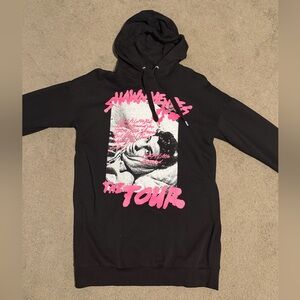 Black Hoodie with Pink Graphic